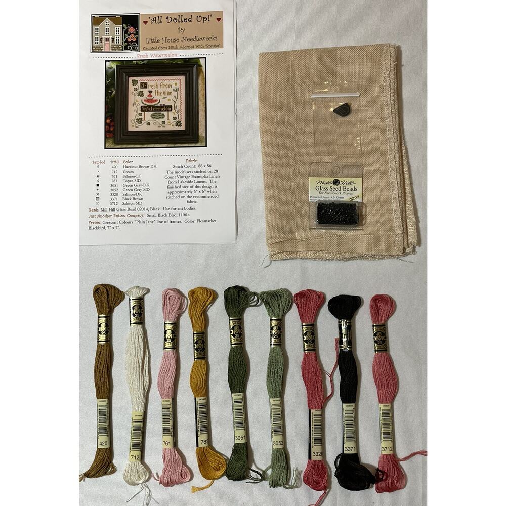 Little House Needleworks All Dolled Up “Fresh Watermelon” Cross Stitch Kit